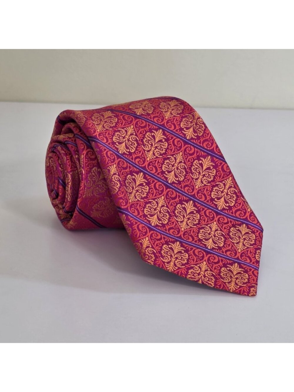 Ted Baker London Silk Tie USA Made Floral Jacquard Sheen Party Office 3.25 57.5